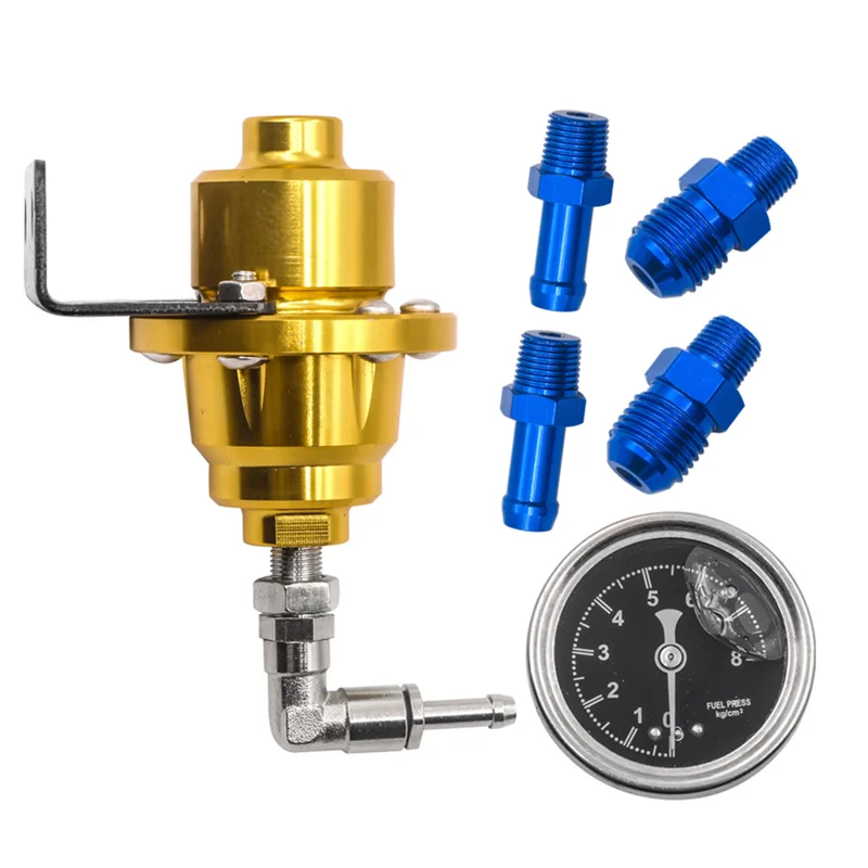 

AU63-Adjustable Fuel Regulator Fuel Booster Universal Pressure Regulator With Pressure Gauge Car Accessories