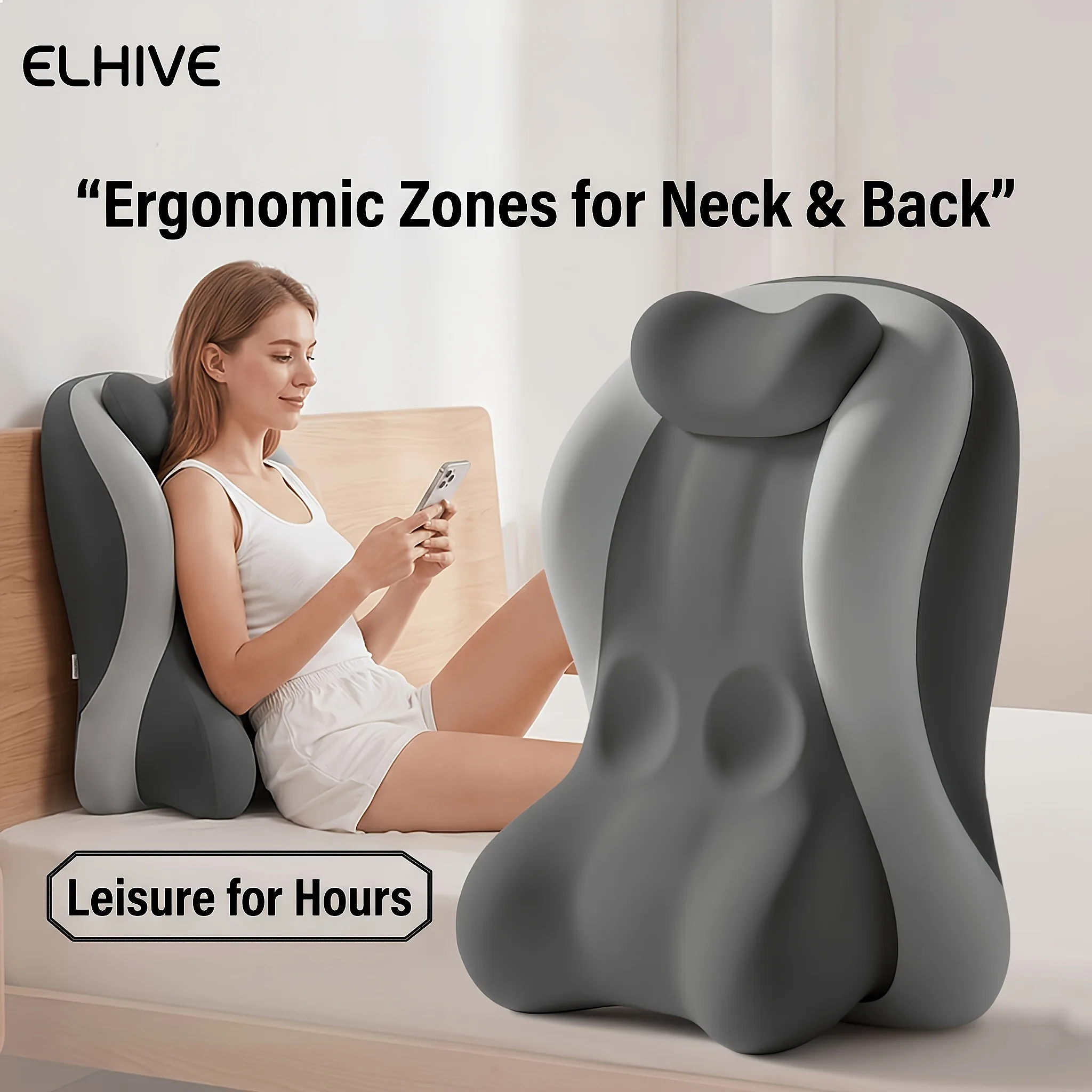 The 2026 New Model Ergonomic Memory Foam Bed Wedge Pillow with Adjustable Headrest - 30 Degree Incline Cushion for Sleeping, Rea