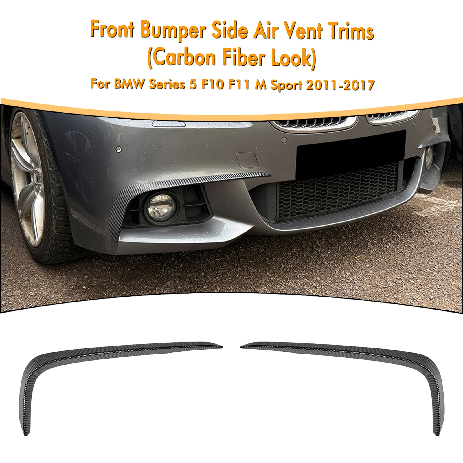 

2 шт. передний бампер автомобиля, боковой спойлер Canard, нижняя накладка сплиттера для BMW 5 серии F10 F11 M Sport 2011-2017