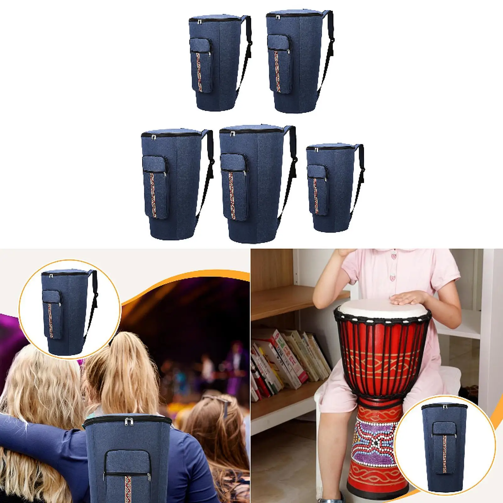 African Drum Gig Bag Bag Shockproof Dustproof Oxford Cloth Musical Instrument Accessory African Drum Carrying Case