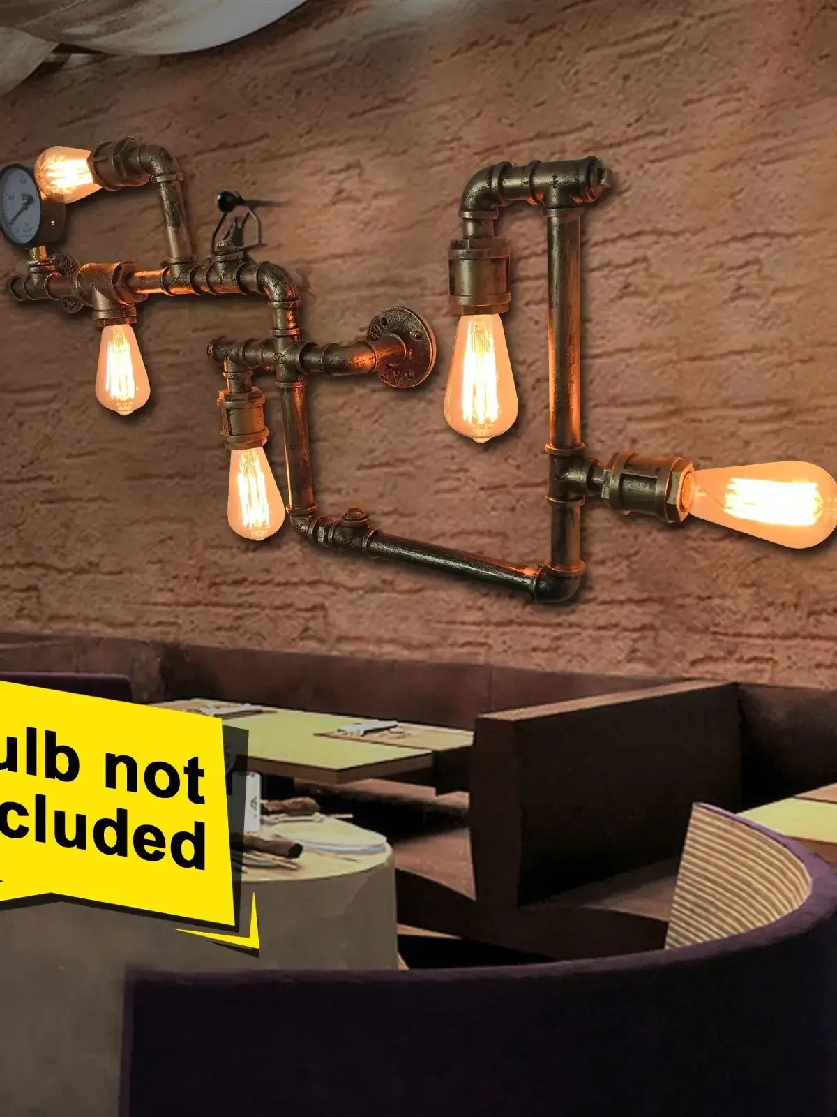 NEUESTE Vintage Dekorative Wandleuchte Wasserrohr Industrielle Wandlampe Indoor Retro-Stil Metall-Wandleuchte für Pub Café Küche