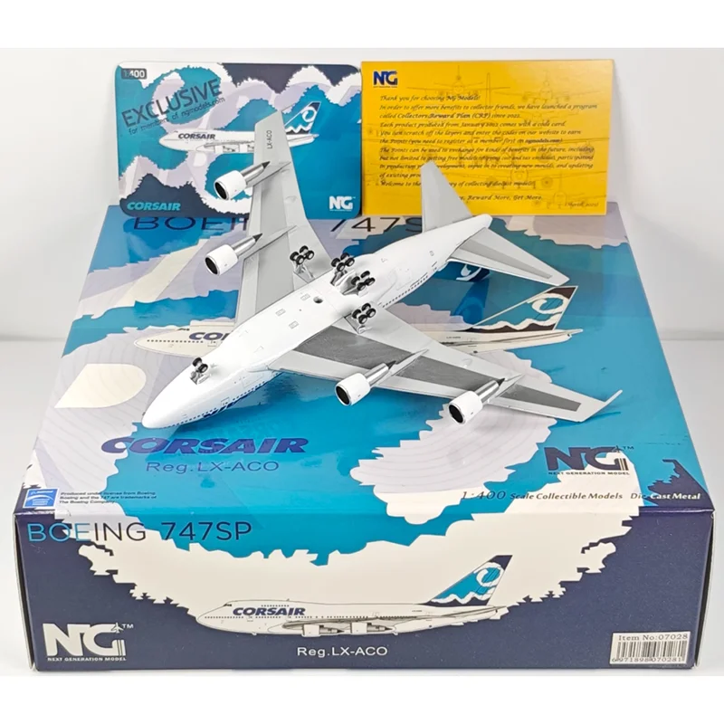 NG モデル ダイキャスト 1/400 スケール 07028 コルシカ B747SP LX-ACO 合金航空機モデル グッズ装飾