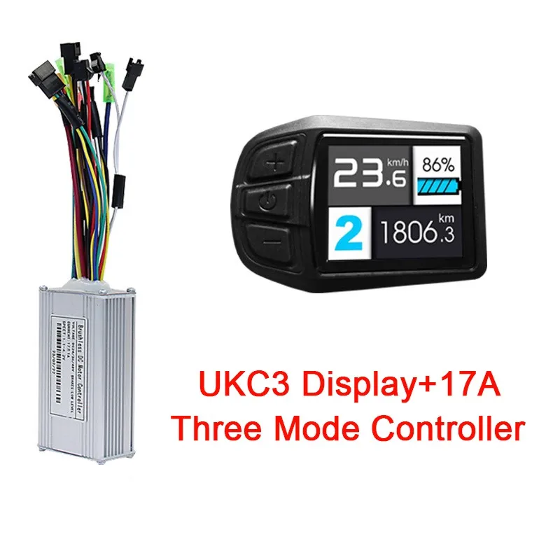 E-Bike UKC3 LCD Display Computer Battery Speed Display 17A Three Mode Controller SM Connector Electric bicycle Scooter refit