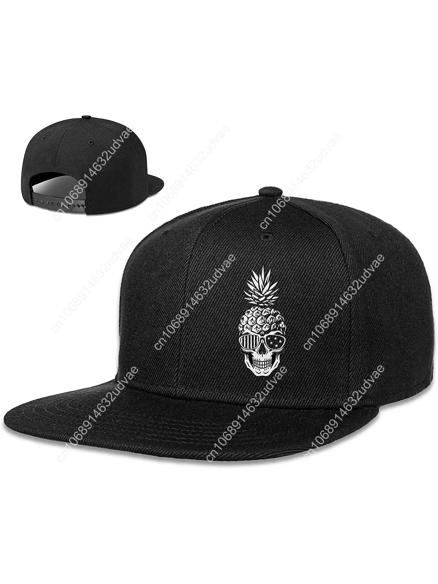 

Skull Pineapple Snapback Hats for Men Flat Bill Hat Mens Hats Snapback Black Baseball Cap Gift for Men
