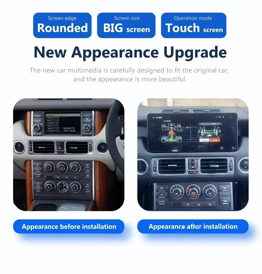 Android 14  Multimedia Video Player For Land Rover Range V8 L322 2002 - 2012 Wireless CarPlay AC Conditioner Navigation 4G DSP