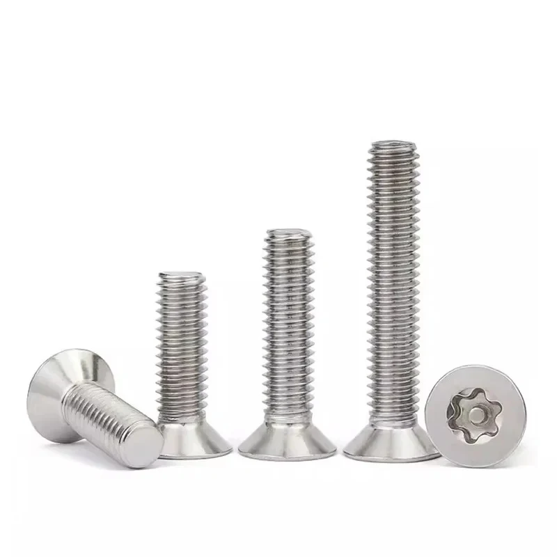 304 Stainless Steel Torx Pin Head Screws M3-M6 / Flat Countersunk Anti Vandal Tamper Proof Security Bolts