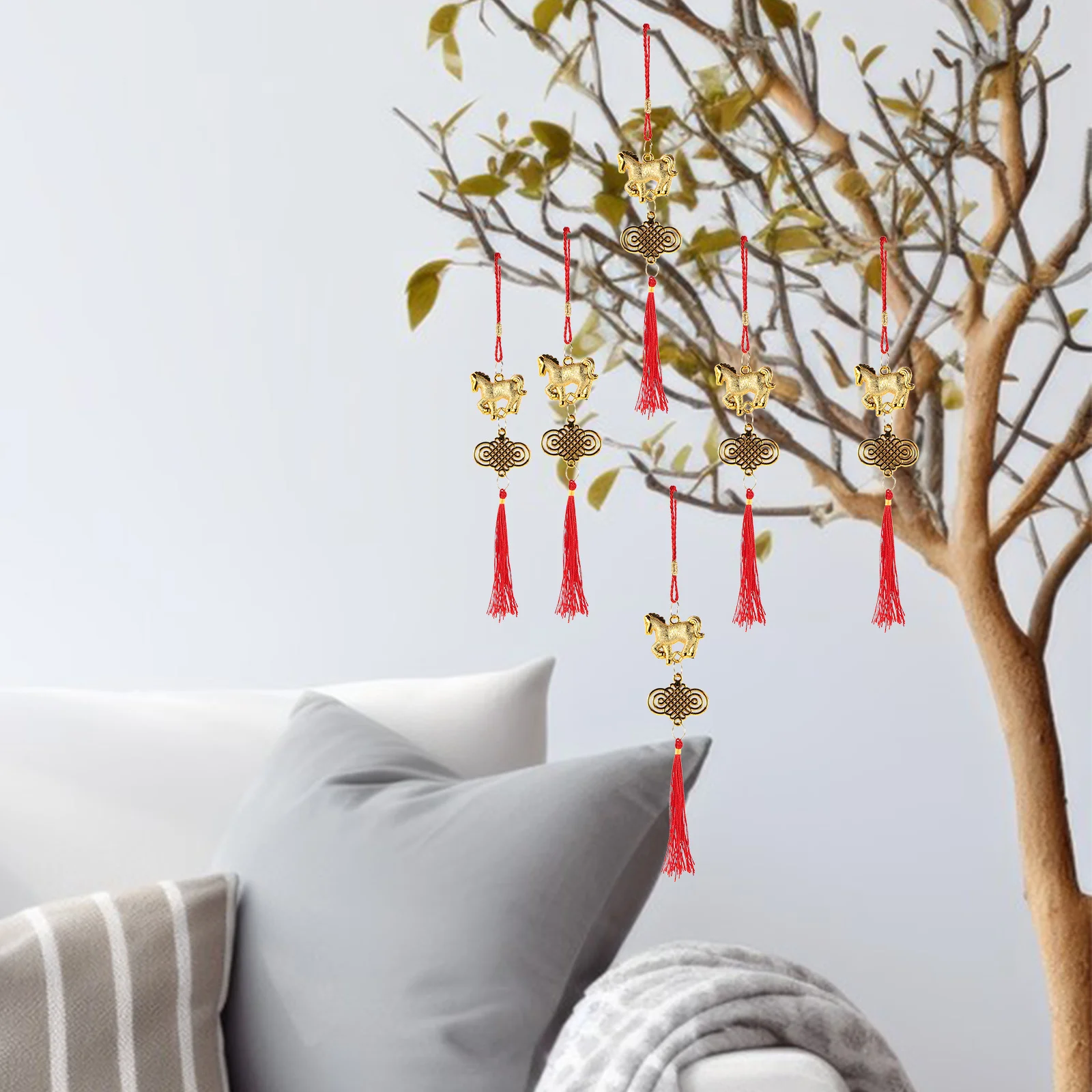 12 قطعة قلادة الحصان الصغيرة 2026 السنة الصينية الجديدة جدار ديكور محظوظ شرابة سحر للمنزل مهرجان الربيع معلقة حلية فنغ #2