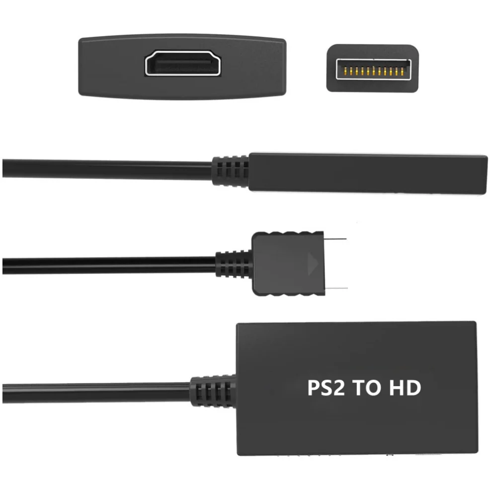 1080P Адаптер PS2 к HDMI Кабель PS2 к HDMI Конвертер Playstation 2 в HDMI поддерживает все режимы отображения PS2 для монитора ПК HDTV