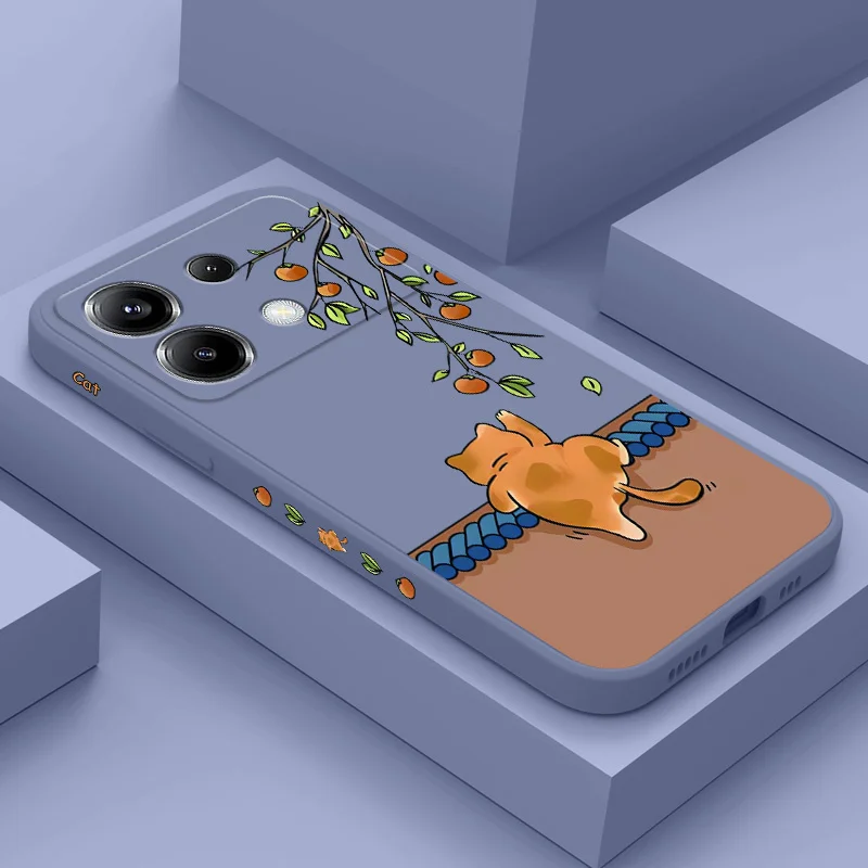 Little Orange Cat Phone Case For Xiaomi Poco F8 F7 X7 X6 F6 M6 M5 M5S F5 X5 F4 X4 M4 F3 M3 X3 Pro 4G 5G GT Silicone Cover