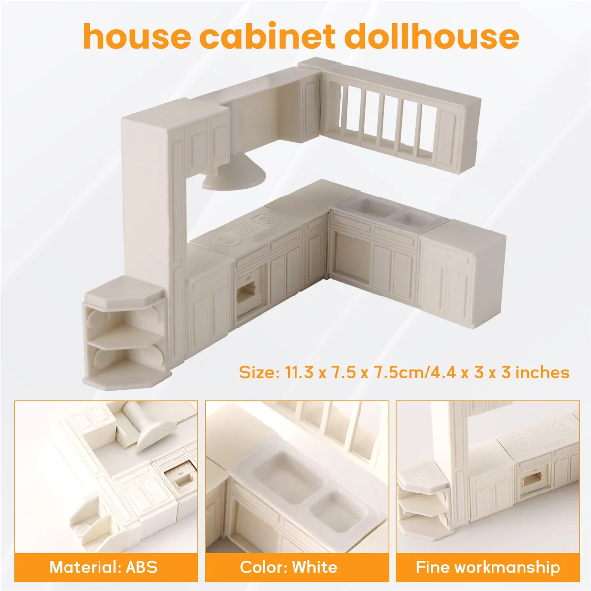 BAAA-บ้านตุ๊กตาจิ๋วของเล่นบ้านตู้เฟอร์นิเจอร์ห้องครัวแม่พิมพ์ชุดตกแต่งบ้าน