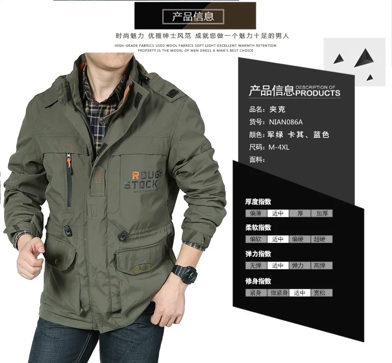 Winter and Autumn Outdoor Casual Windbreaker, Mid-aged Jacket with Added Insulation and Breathable Fabric, Men's Coat