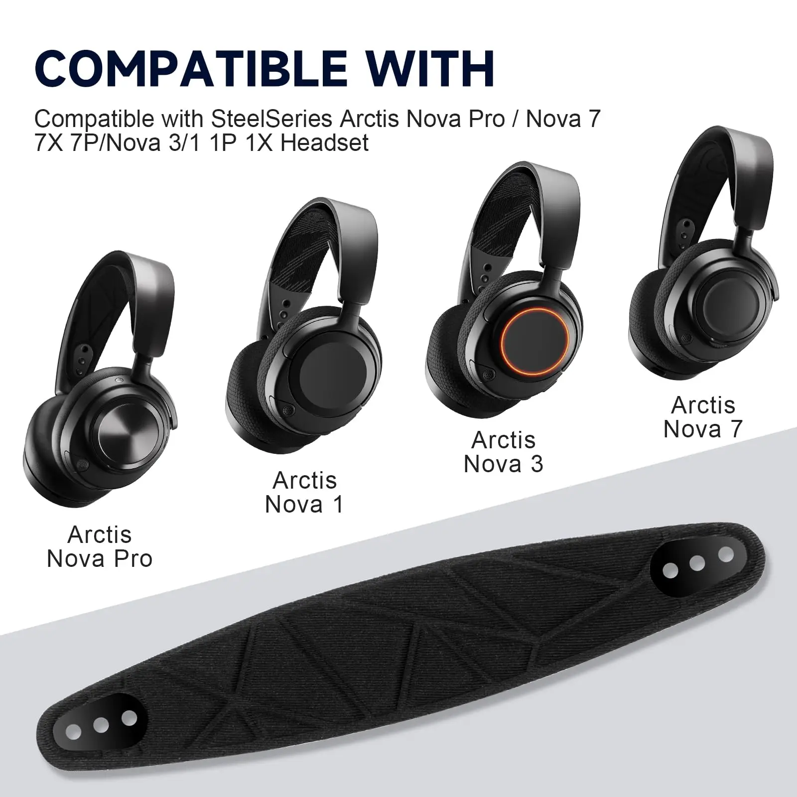 Replacement Headband Pad Compatible with SteelSeries Arctis Nova Pro/Nova 7/Arctis Nova 1/3/5 Gaming Headset