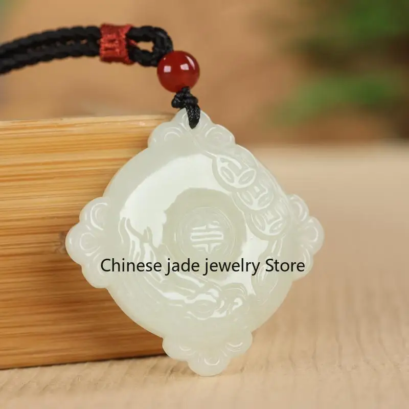 Genuine Hetian jade zodiac dragon jade pendant, blue and white jade, money dragon, men's and women's jade, jade pendant, Chinese