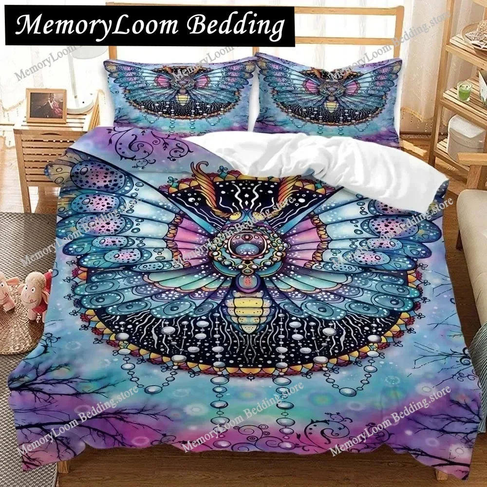 

3D Print Butterfly Bedding Set Boys Girls Twin Queen King Size Duvet Cover Pillowcase Bed boys Adult Home Textileextile