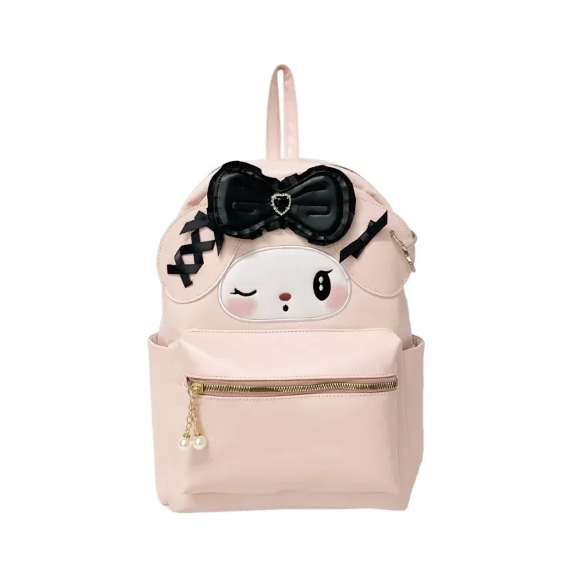 Xiuya Cute Kuromi Womens Backpack Black Kawaii Fashion Sweet Aesthetic Backpacks Large Capacity Casual Female New Aesthetic Bags