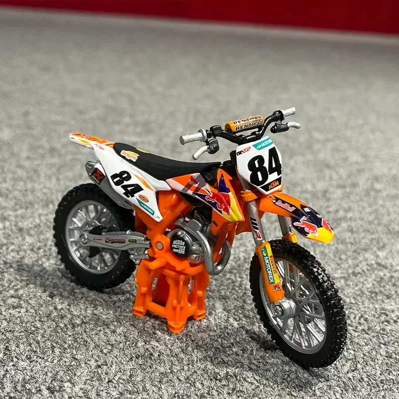 Instock Bburago 1:18 2018 KTM 450 SX-F Factory Edition Red Bull Dirt Bike Alloy Luxury Vehicl Diecast Model Toys Gift For Kid