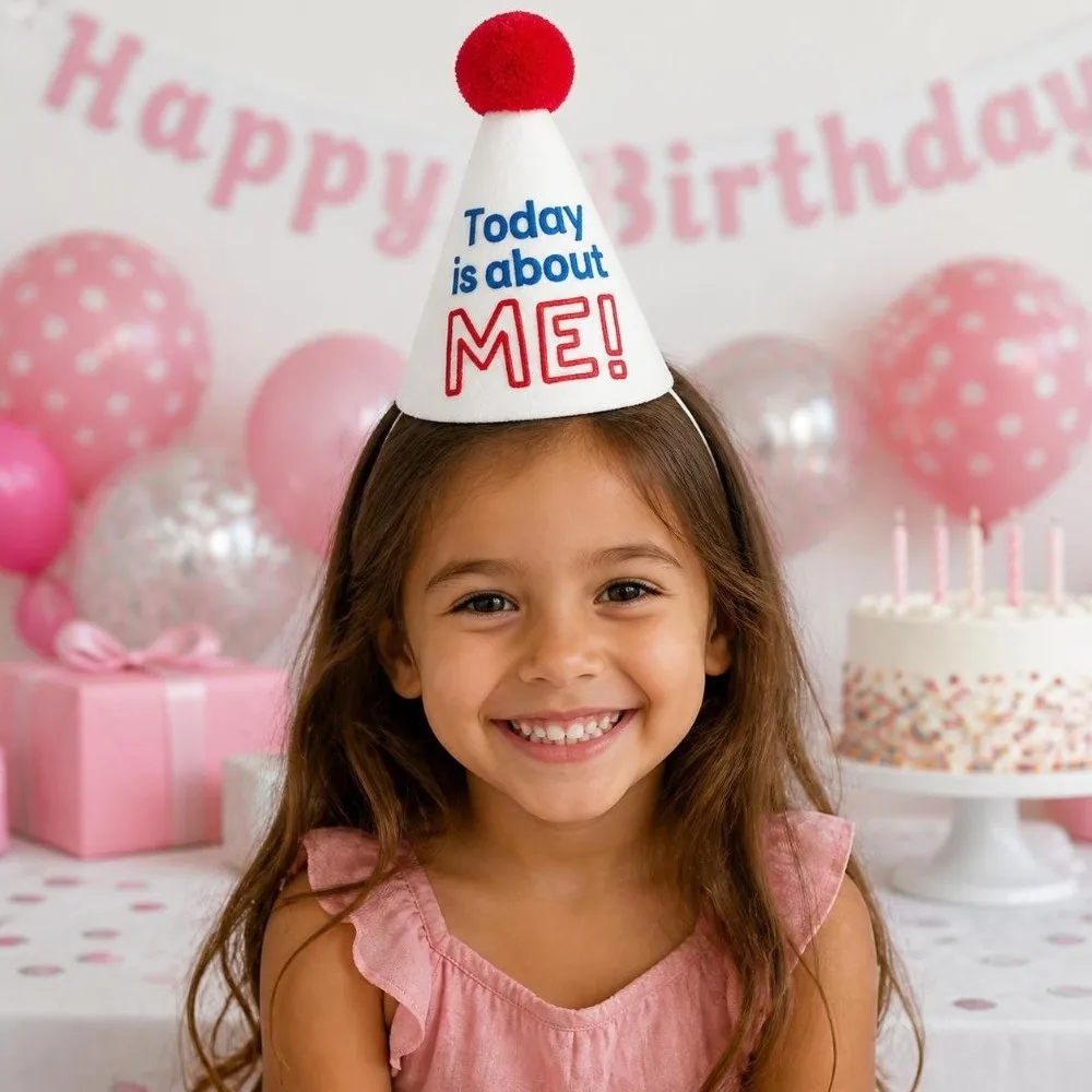 Atmosphere Prop Hand-Drawn Birthday Hat Non-Woven Fabric Sweet Graffiti Birthday Hat Princess Birthday Hat Birthday Party