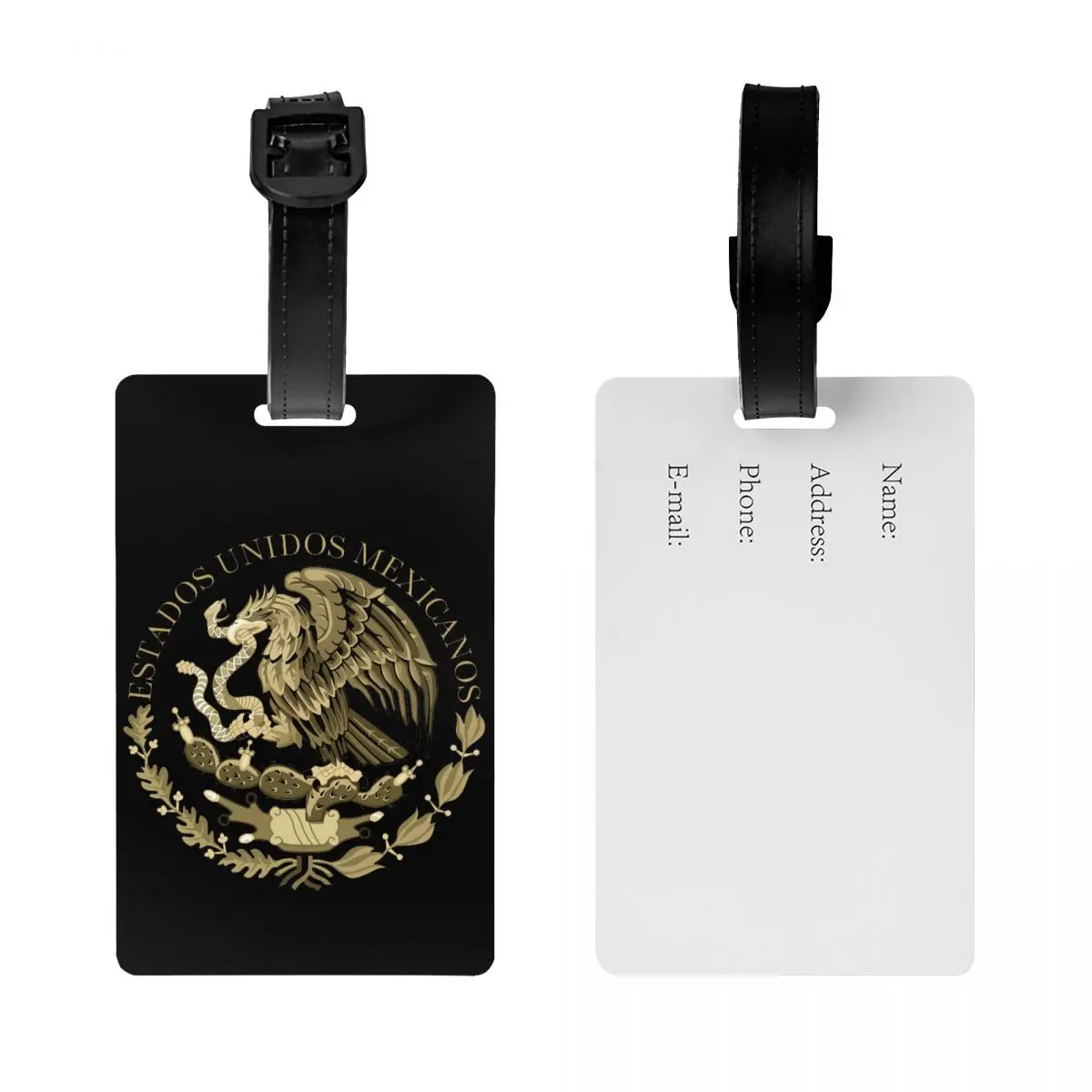 Coat Of Arms Of Mexico Luggage Tags for Suitcases Funny Mexican Flag Seal Baggage Tags Privacy Cover Name ID Card