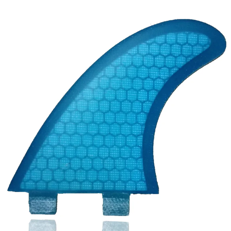 

HONVI FCS G5 fiberglass honeycomb surfboard fin top quality Blue surf fins free shipping M size fin