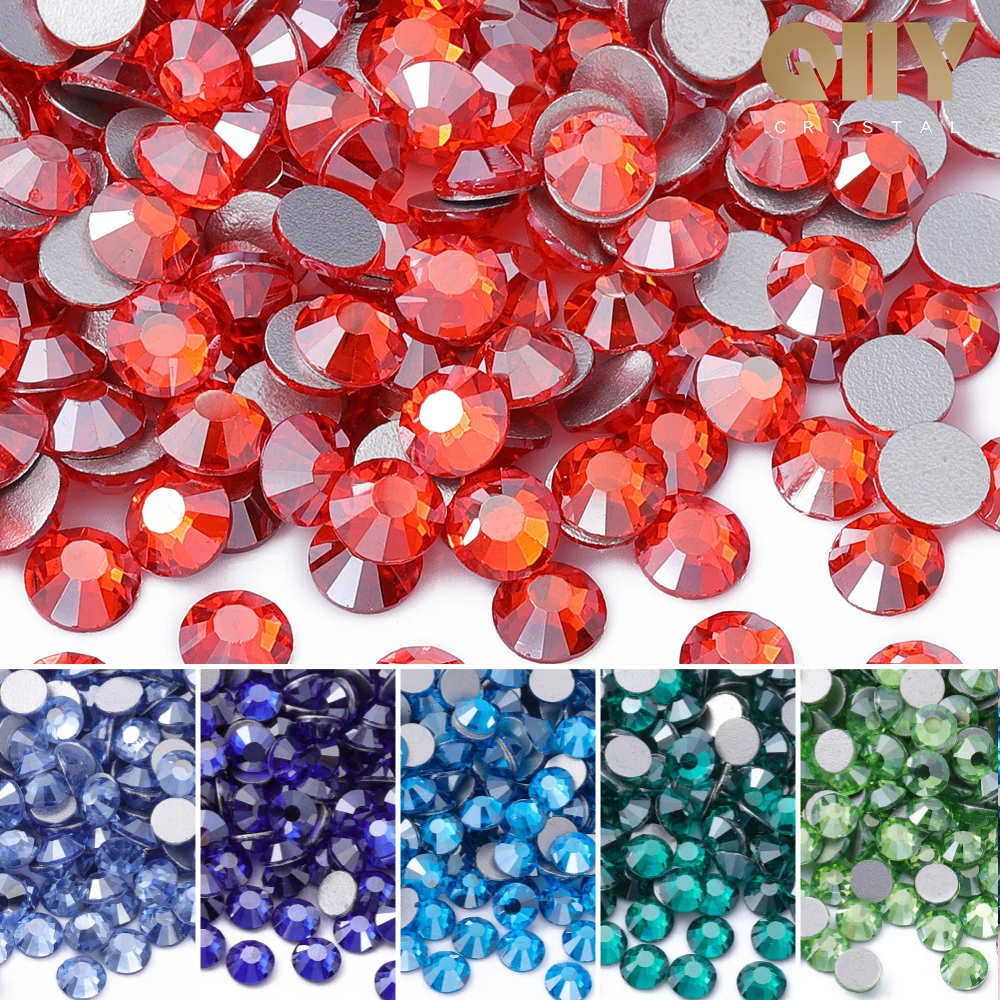 

QIIY Star Series SS3-SS30 High Quality Glass Rhinestones Bright Crystal Non-hotfix Flatback Glue On 3D Stones For DIY Nail Art