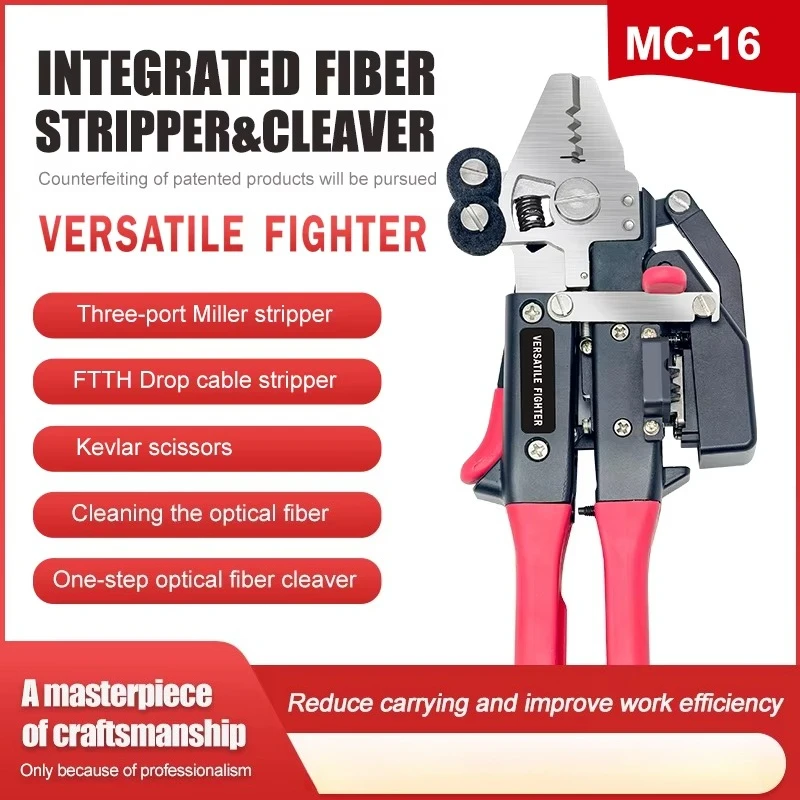 Versatile Fighter Integrated Fiber Stripper and Cleaver MC-16 with High Precision Optical Fiber Cleaver