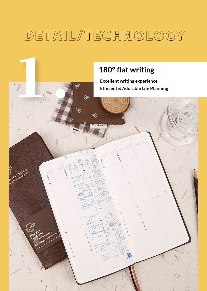 Kinbor Wochenplaner, Notizbuch, unbedingt erforderlich, Agenda, Zeitplan, täglich, monatlich, Tagebuch, Buch, tragbar, Rekord, Tagebuch, Plan, Notizblock, Schreibwaren – Detail 20