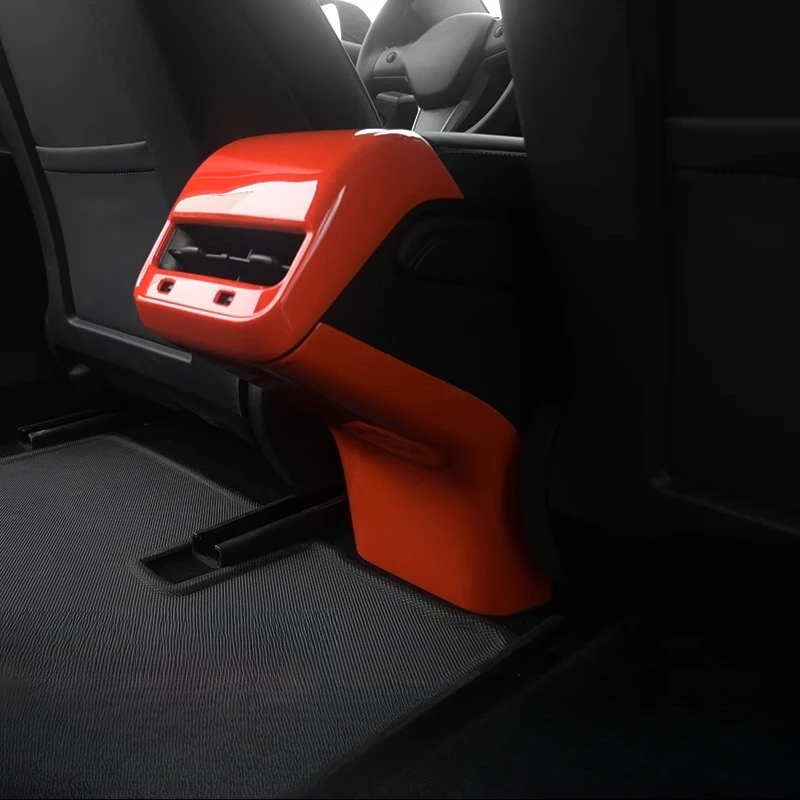For Tesla Model 3 Y 2019-2024 Rear Air Conditioner Out of Trend Anti-kick Protection Interior Modification Car Accessories Tools