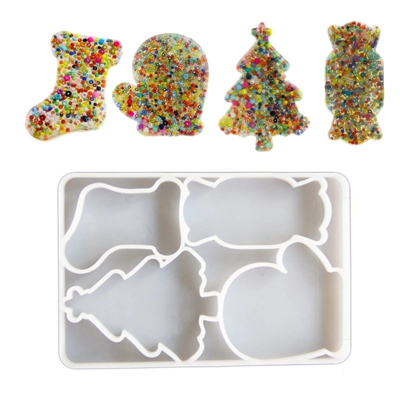 Silicone Christmas Tree and Candy Molds Elegant Holiday Ornaments Moulds D5QB