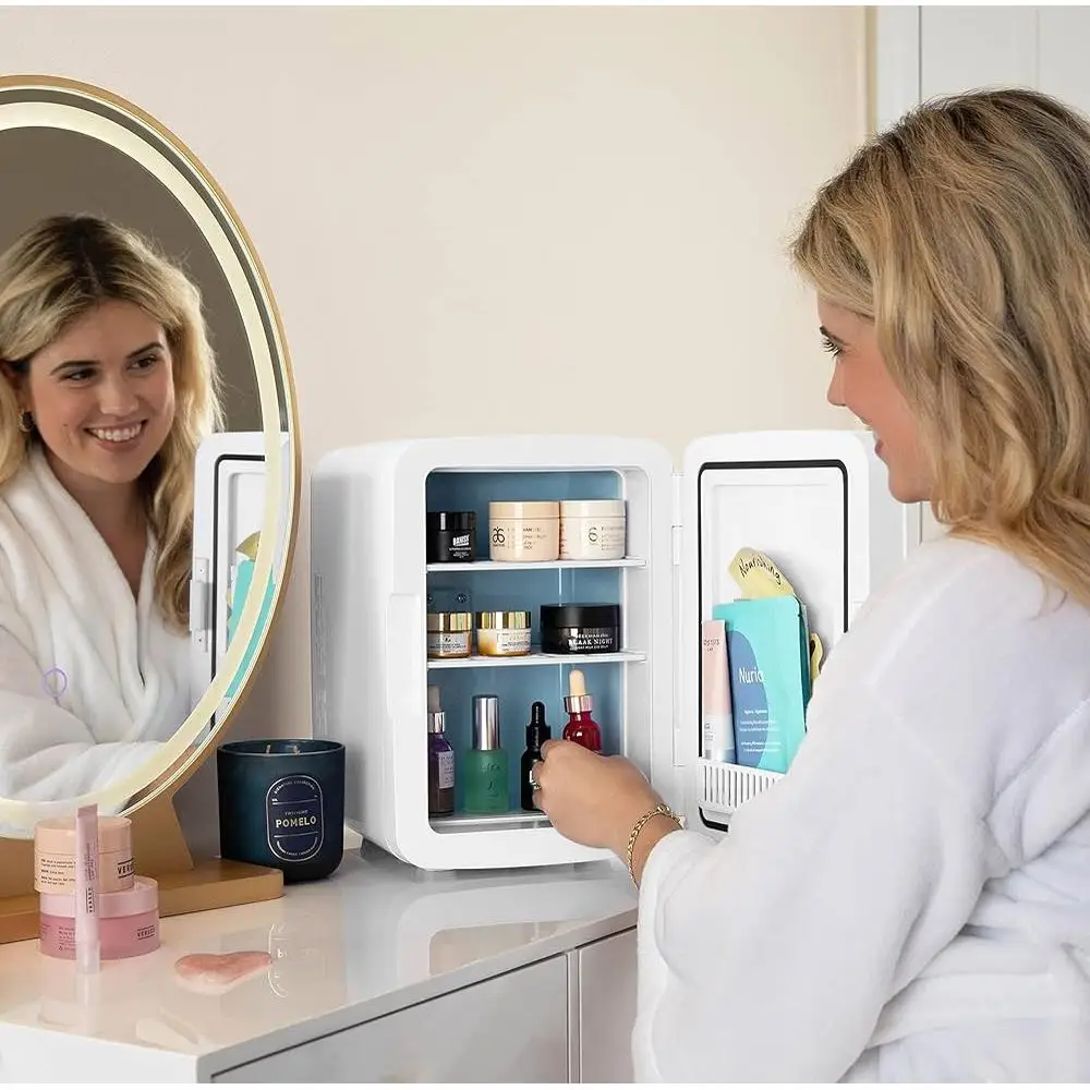 Портативный мини-холодильник, термоэлектрический охладитель, грелка 10 л, автомобиль, офис, общежитие, легкий, компактный, для хранения еды, напитков, ухода за кожей