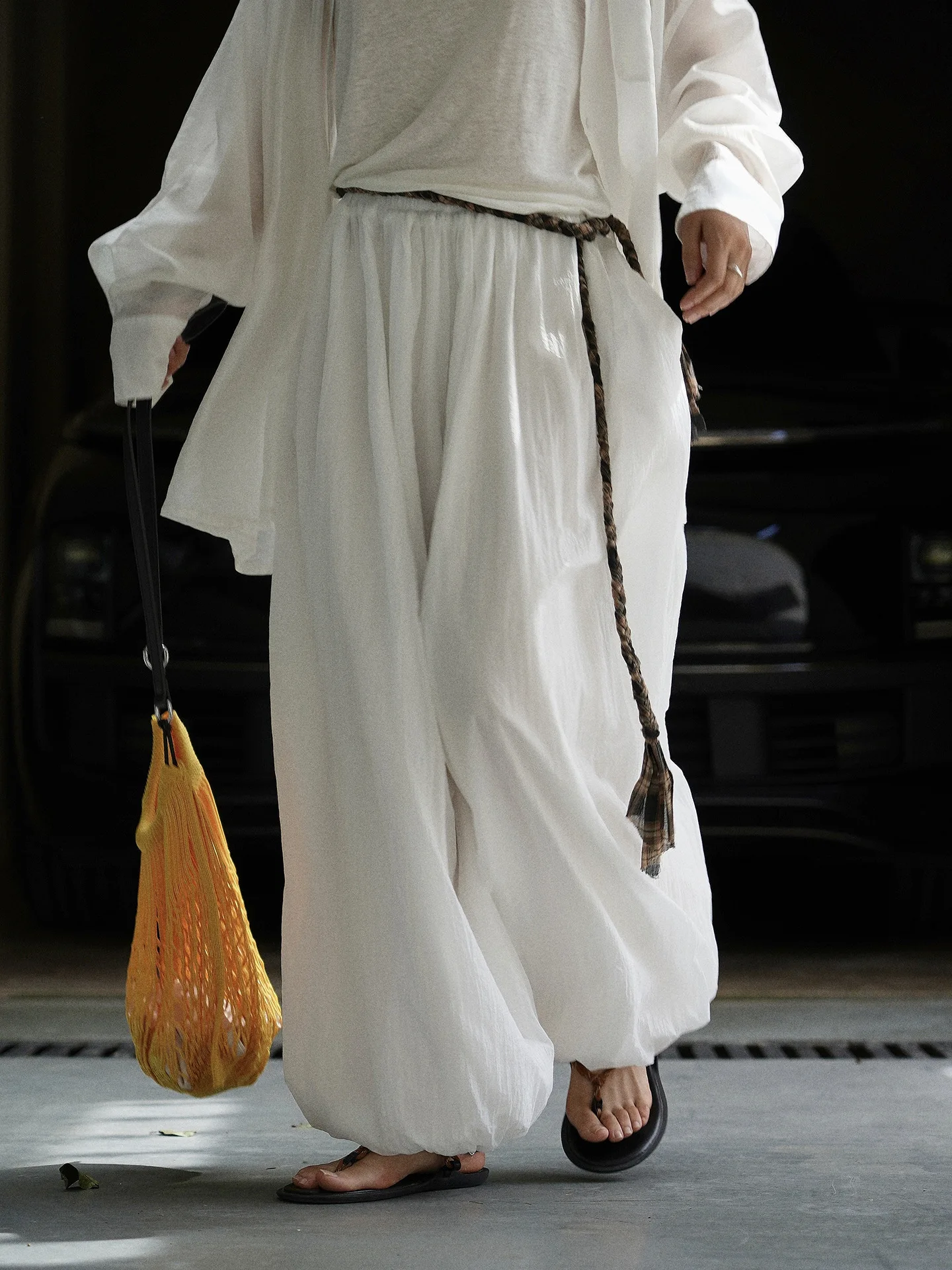 Autumn and Winter Women's Casual Solid Color High Waist Loose Wide Leg Pants