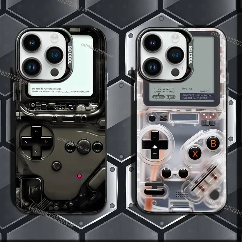 

Video Game Boy Vintage GamePad Phone Case IMD Color Silver Shell For IPhone 17,16,15,14,13,12,11 Pro Max Plus Black Cover