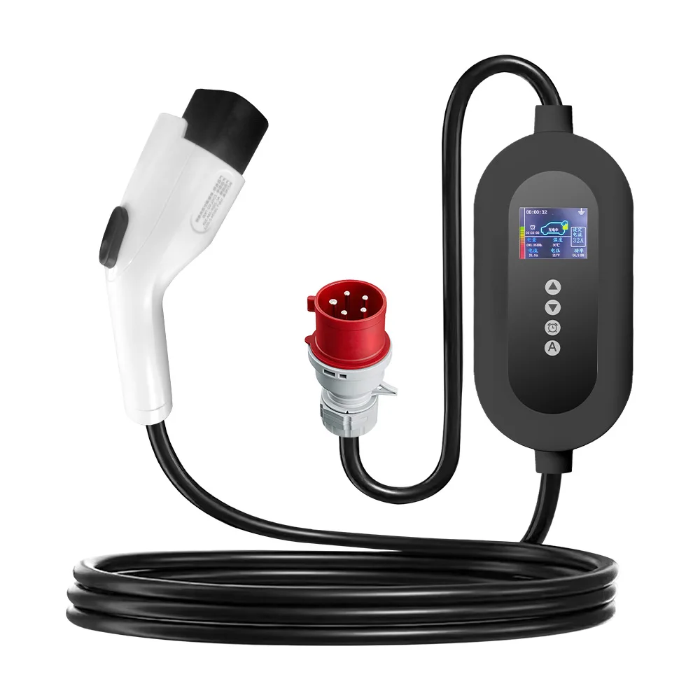 7 11 22KW Portable EV Charger GBT Electric Car Charger 32A 3Phase Wallbox Fast Charging Cable WiFi APP Bluetooth Control