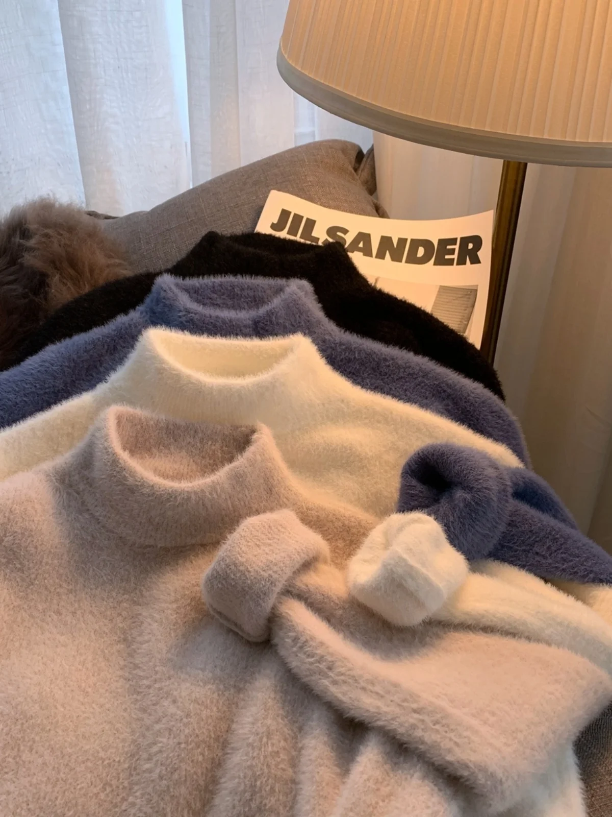 

Мягкий свитшот женский Thiened Long Sve с высоким воротником однотонный весенне-осенний теплый пуловер Fce Faionable Str...