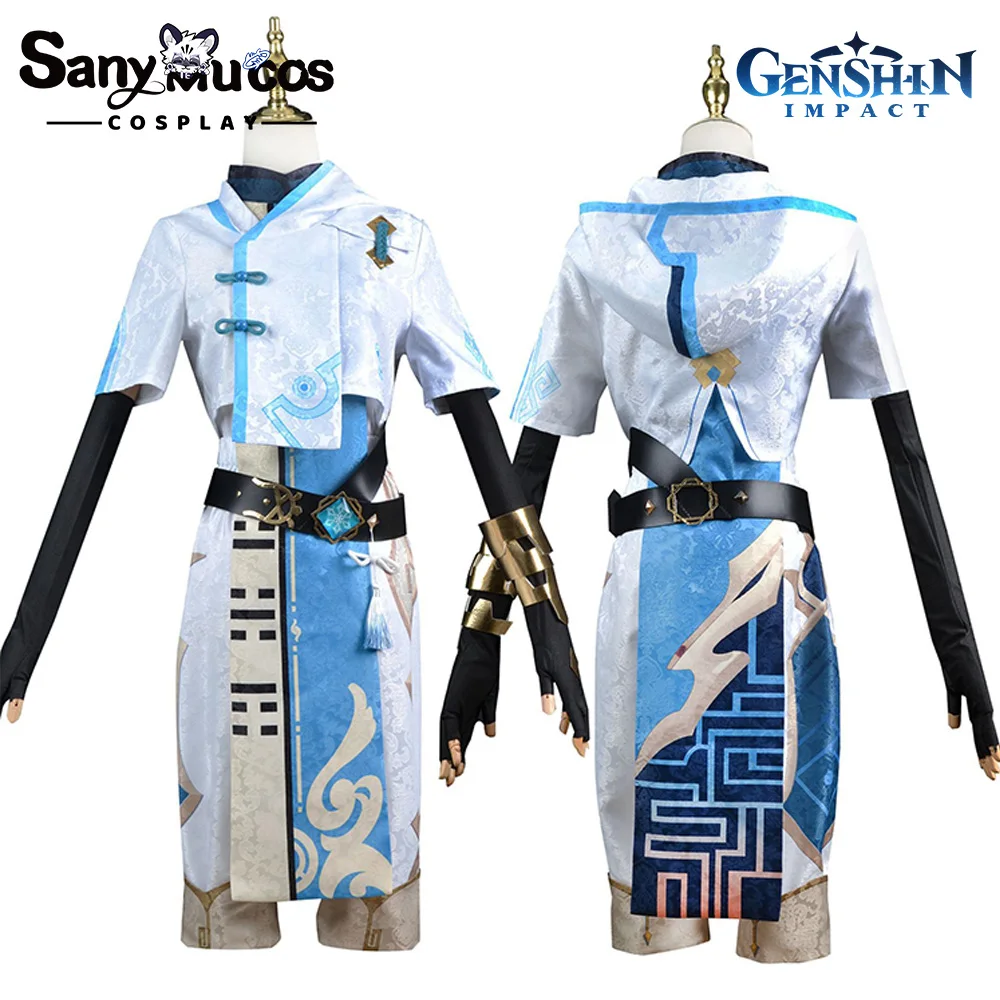 IN STOCK SanyMuCos Chongyun Cospaly Genshin Impact Chongyun Dress Cospaly Outfit Comic-con Birthday and Holiday Gifts Plus Size