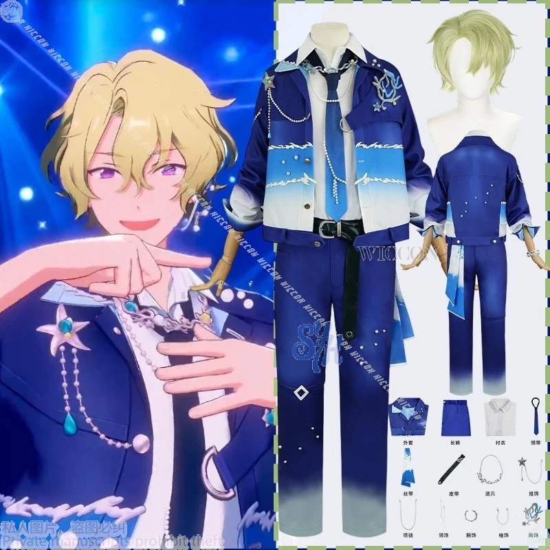 

Ensemble Stars Tomoe Hiyori Cosplay Anime Game Costume Deep Into You Idol Stage Uniform Blue Ocean Style Halloween