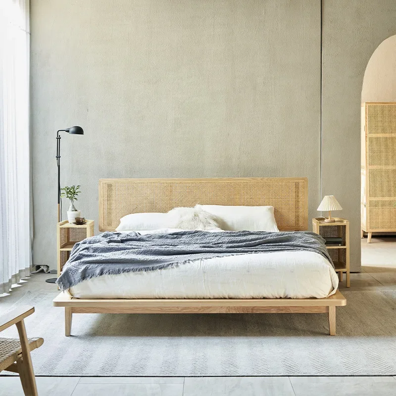 طبيعي، إندونيسي، روطان، سرير بسيط، حديث، إبداعي، غرفة نوم، كبير