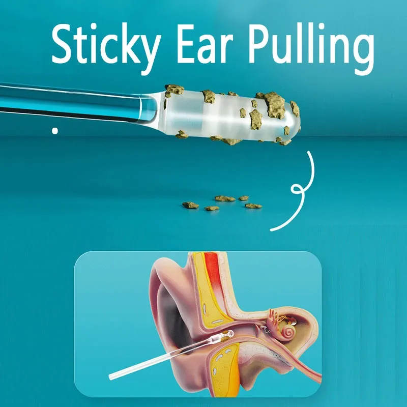 24/48 PCS Silicone EarWax Remover Sticky Ear Pick Not Hurt Ear Digging Spoon Ear Digging Earwax Remover For Older Adults Kids