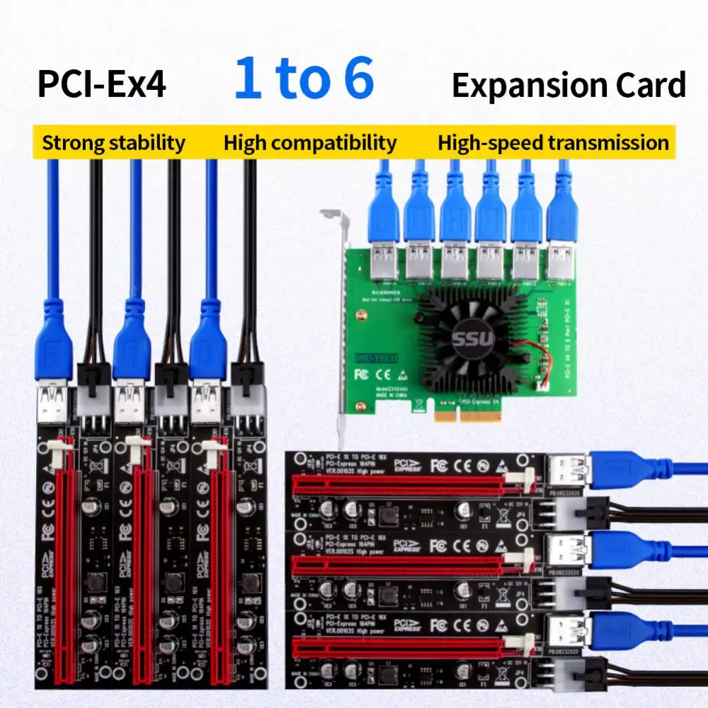 Adapter Card For Btc Miner Mining Pci-e 4x Pci-e Slot Power Solution Plugs Directly To The Board Pci-e To Pci-e Adapter