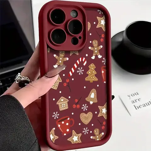 Cute Christmas Theme Pattern Phone Case for iPhone 18 17 Pro Max 16 Plus 15 14 13 12 11 Pro Max XS X 7 8 Plus SE 2022 16E Cover