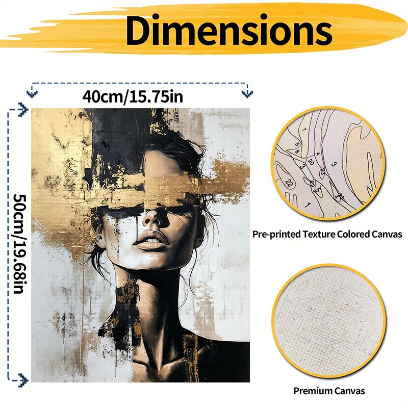 Professional Art Use, Abstract Style Women'S Portrait Original Artwork, Easy And Modern Visual Experience, Suitable for Home And