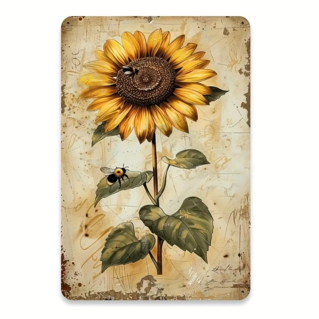CIFBUY Vintage Iron Sign Field Flowers Rustic Metal Wall Decor for Home 20x30 cm Farmhouse Art, Powder-Coated