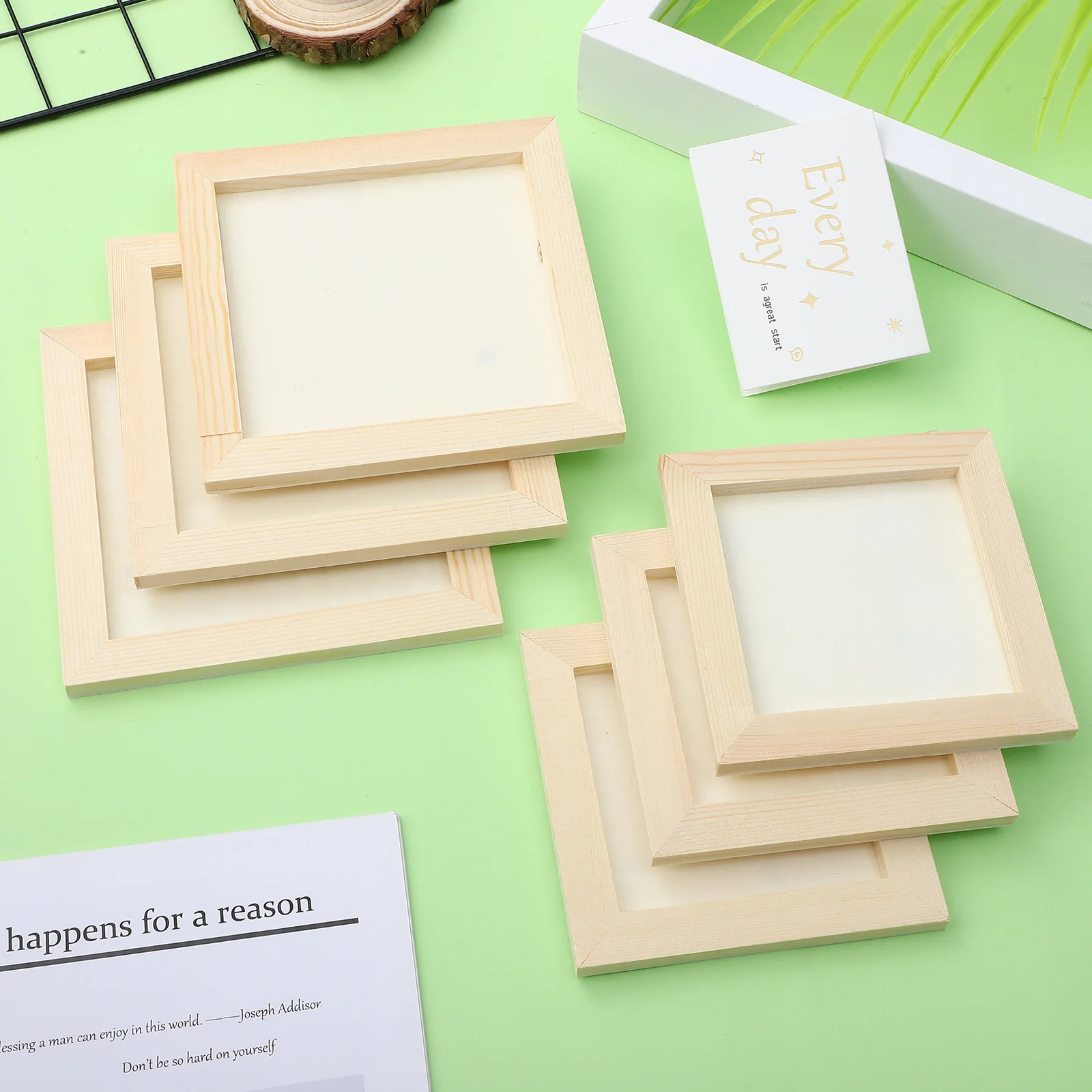 

8 Pcs Picture Frame Clay Set Rustic Frames Unfinished Photo Decorate Wooden
