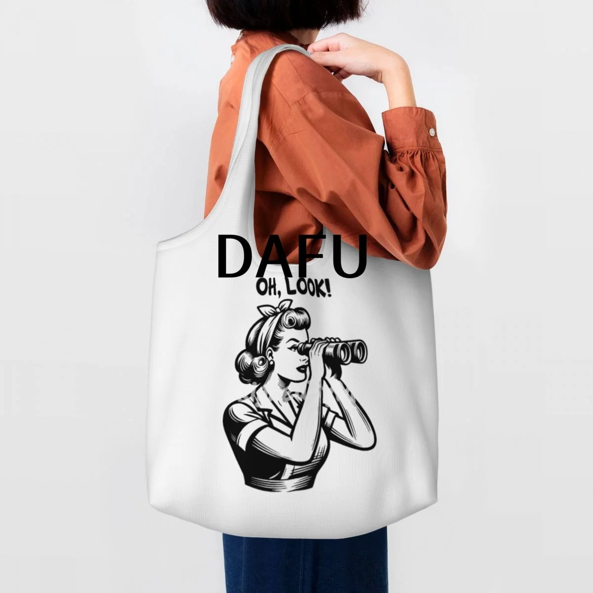 Curious Eyes Ahead Large Capacity Canvas Tote Bag Single Shoulder Work Commute Bag For Women Eco-Friendly Shopping Bag