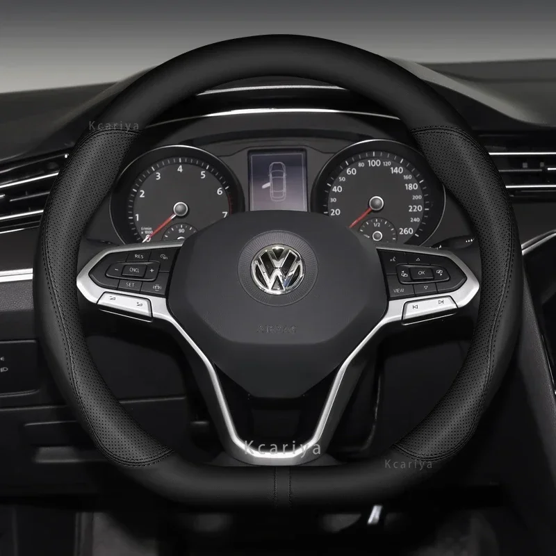 D Shape Car Steering Wheel Cover For VW Jetta 6 2017-2021 Golf 7 Scirocco Bettle 2012-2021 Tiguan 2019 2020 Auto Accesorioss