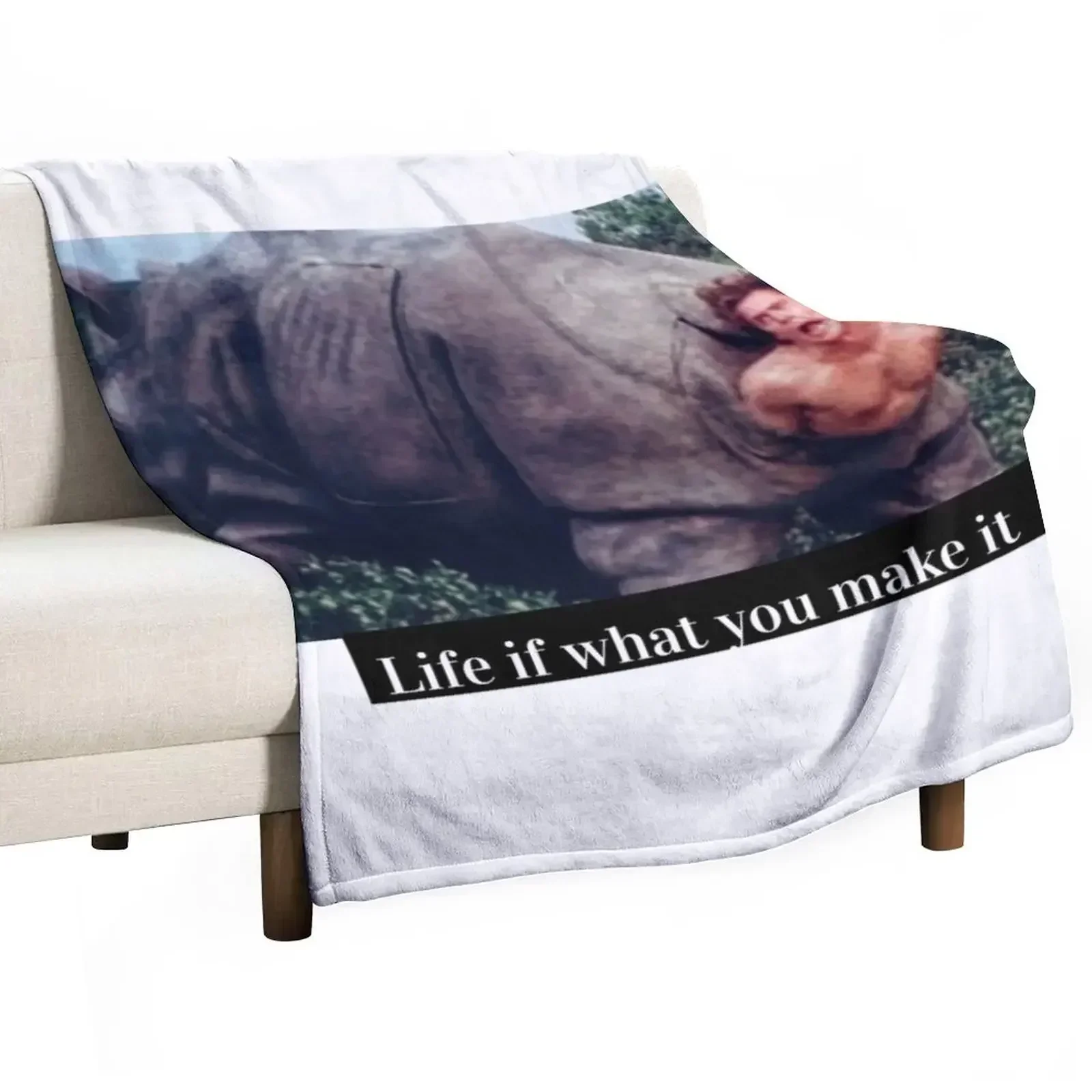 

Life is what you make it Throw Blanket Soft Beds Sleeping Bag Picnic Blankets