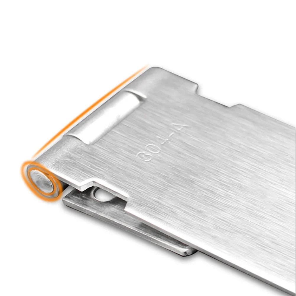 2 قطعة 3 بوصة قفل من الفولاذ المقاوم للصدأ غلق بمشبك قفل الباب الثقيلة لبوابة خزانة الأمن الربط الأجهزة قوس المفصلي #1