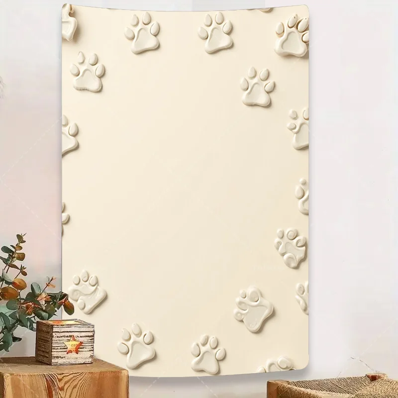

1 шт. настенный гобелен с принтом лапы, декоративный гобелен для детской комнаты - кремовый цвет, современный стиль фермерского дома