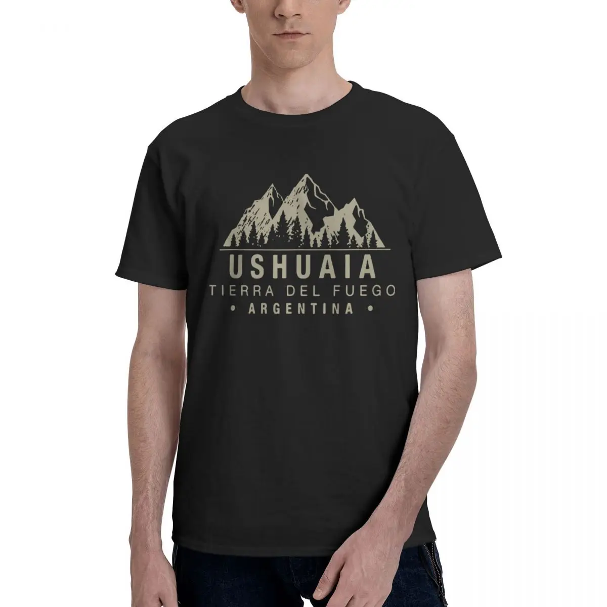 Ushuaia Tierra Del Fuego Argentina Father'S Day Tshirts Washed Retro T Shirts Loose Casual Short-Sleeved Shirt For Men