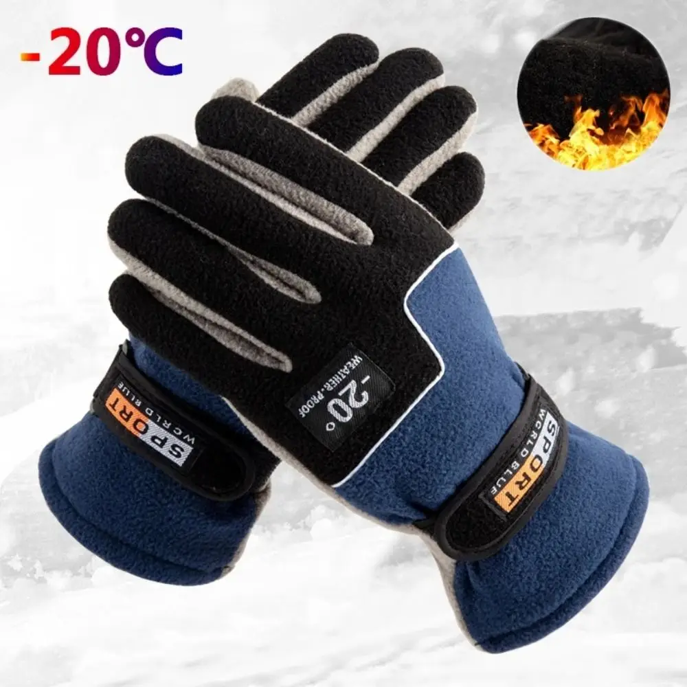 Cold Proof Autumn Winter Gloves Windproof Full Finger Gloves Hand Warmer Thermal Thick Snow Gloves Thickened