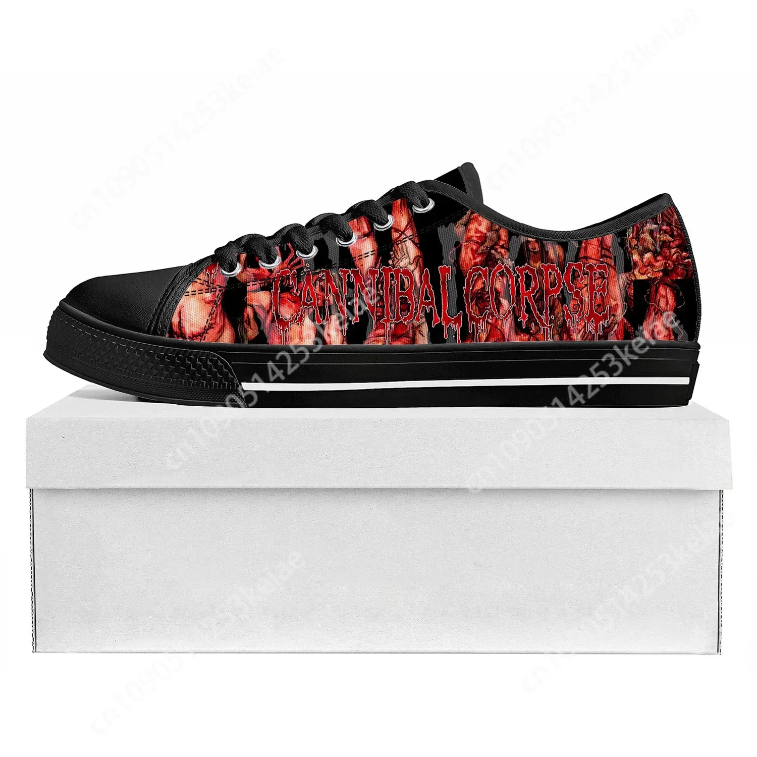 Cannibal Corpse Rock Band Low Top Sneakers Womens Mens Teenager High Quality Death Metal Sneaker Canvas Casual Customize Shoe